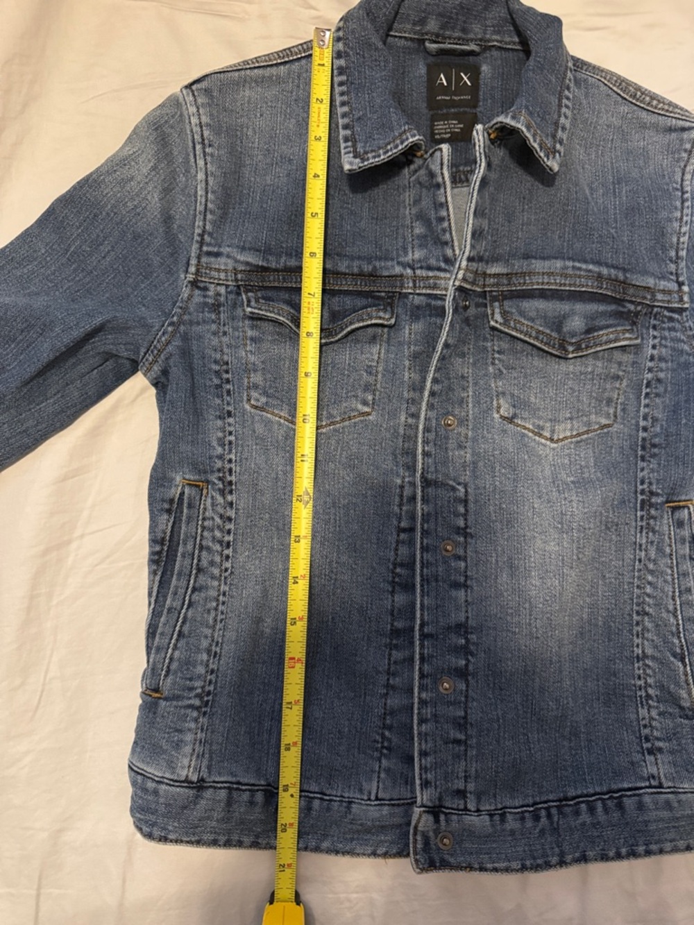 Armani Exchange Light Blue Denim Jean Jacket - Picture 6 of 6